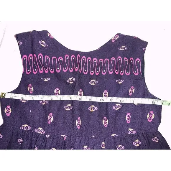 Anna Sui Smocked Cottage-core Purple Dress W/ Pockets Size 2 - Picture 9 of 9